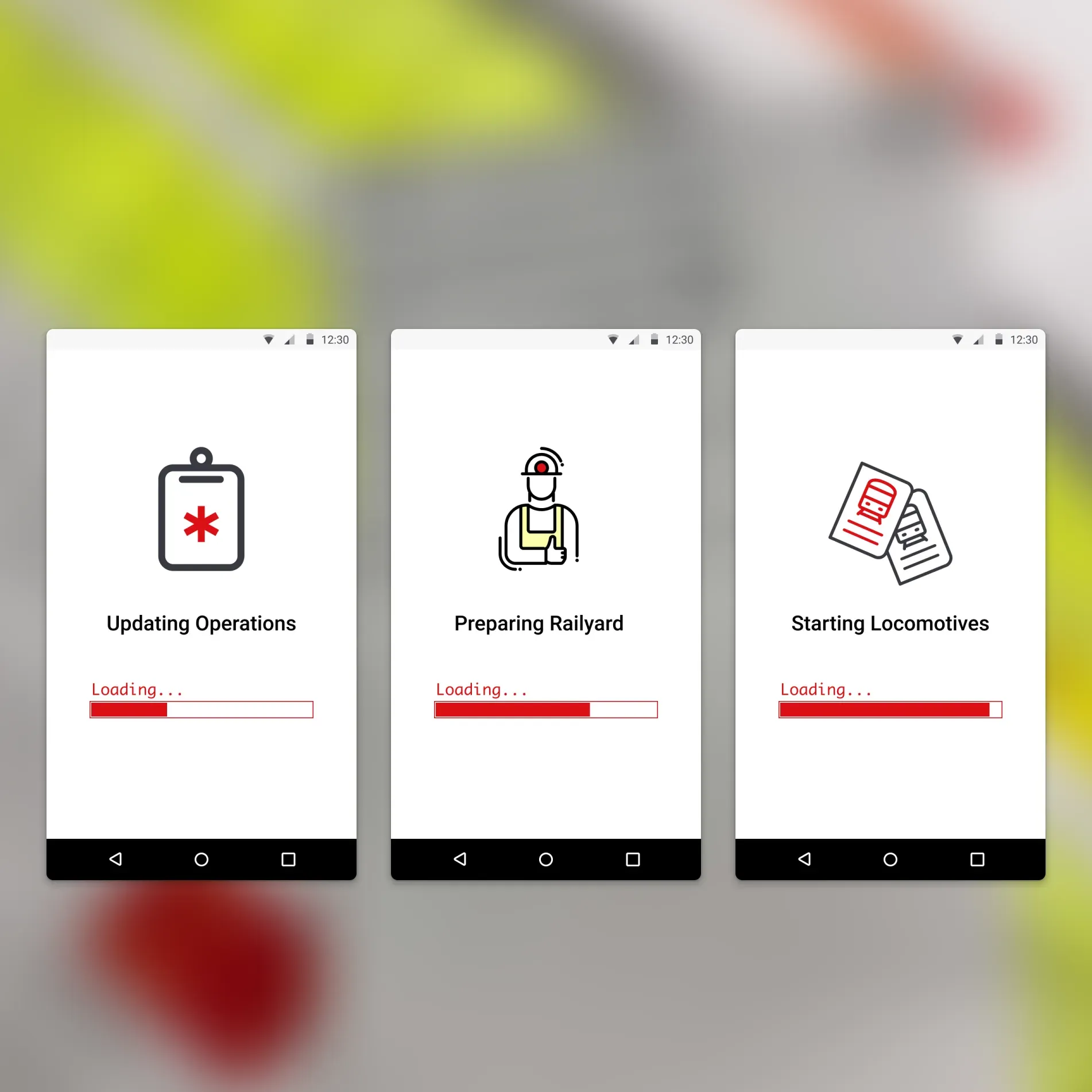 Loading sequence of RYMS mobile app