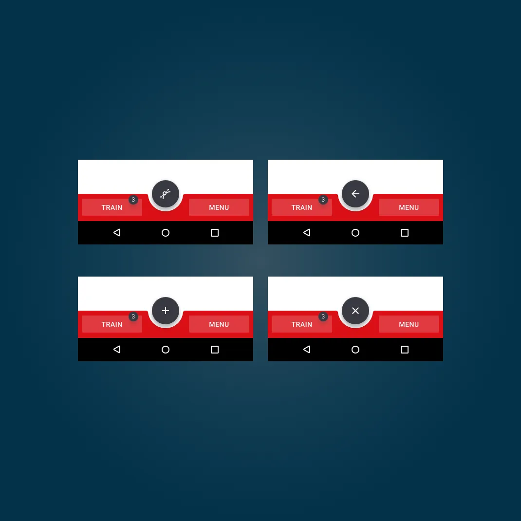 Navigation component for one-handed operation of a mobile device