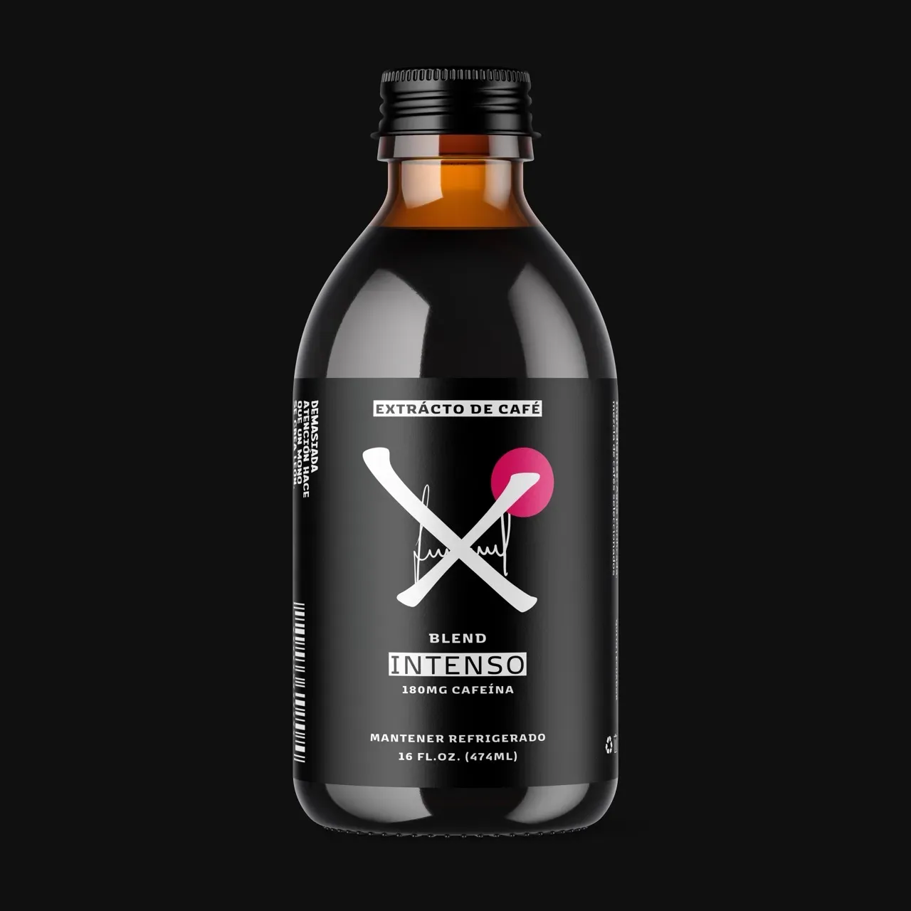 Bottle mockup for Equis Cafe's cold brew coffee