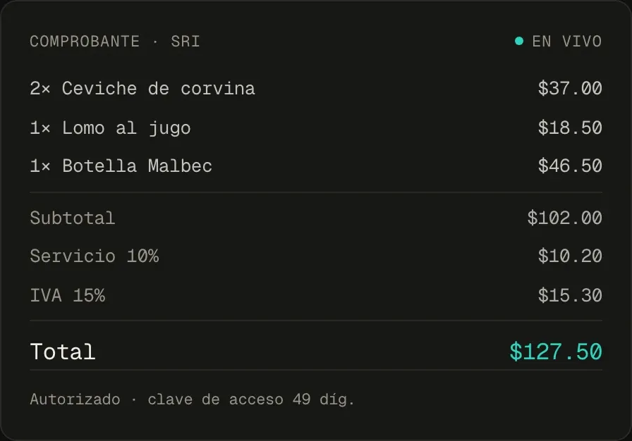 SRI electronic receipt