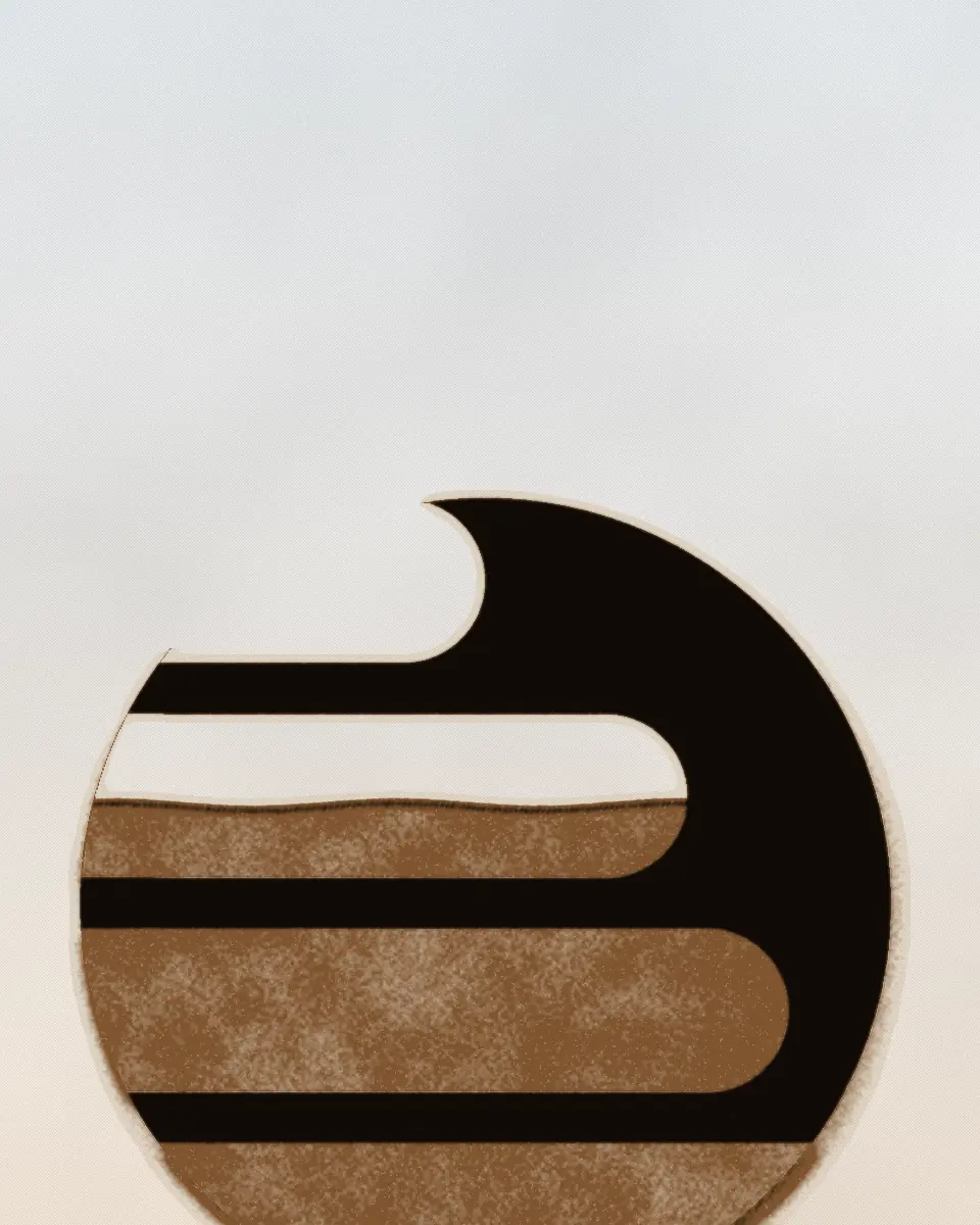 Cut paper: the Fastrack mark as four strips of card inside a circle, the lower half washed with water. Printed in black and a rust ink.