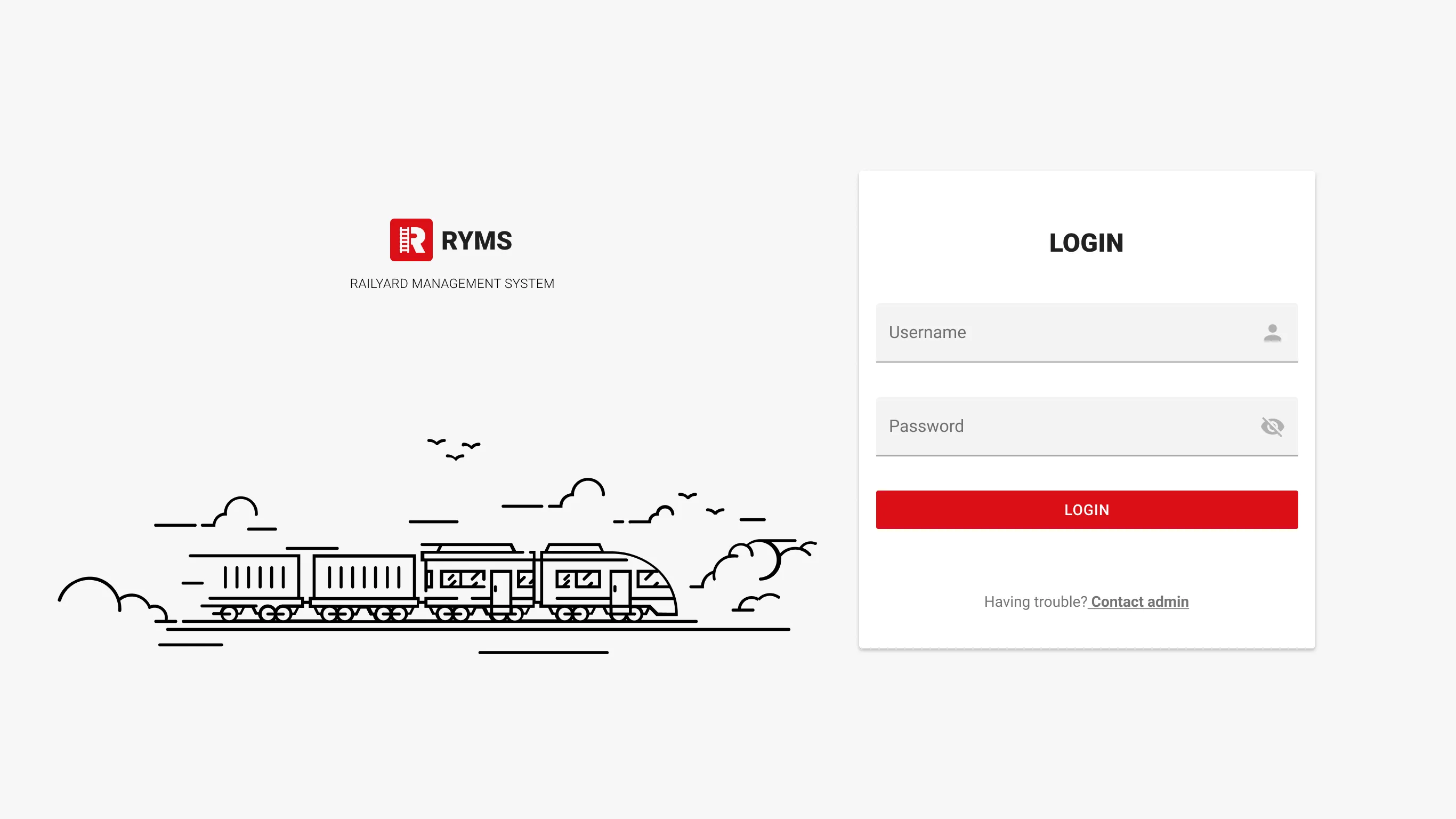Login screen of the desktop application with custom illustration