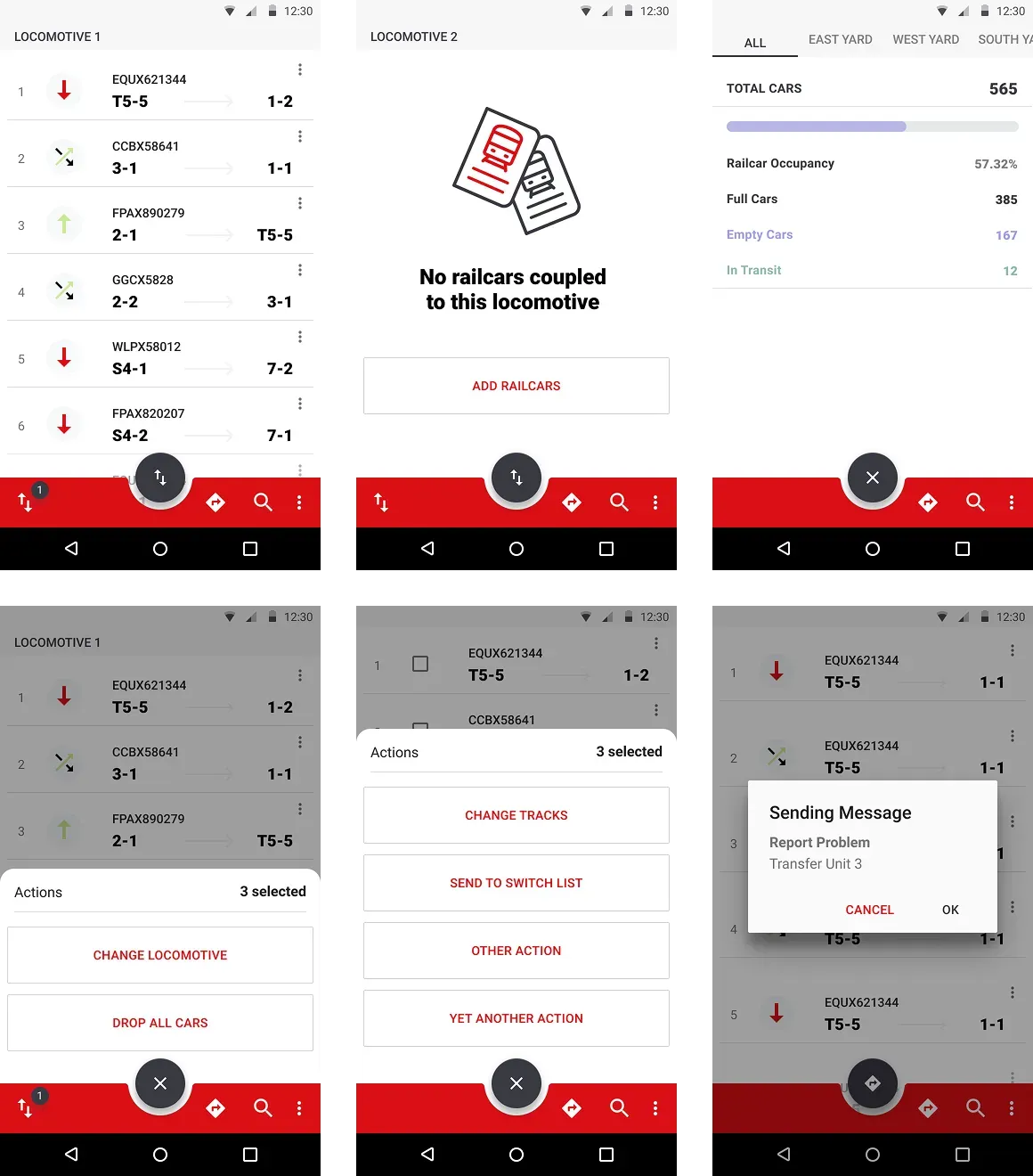 Operation instructions screen of the mobile app