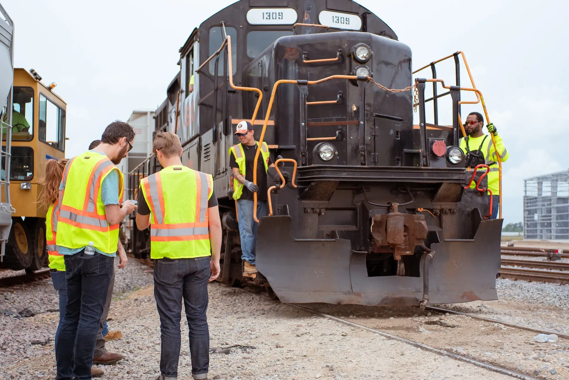 Photo of the team conducting field interviews to understand railcar operations