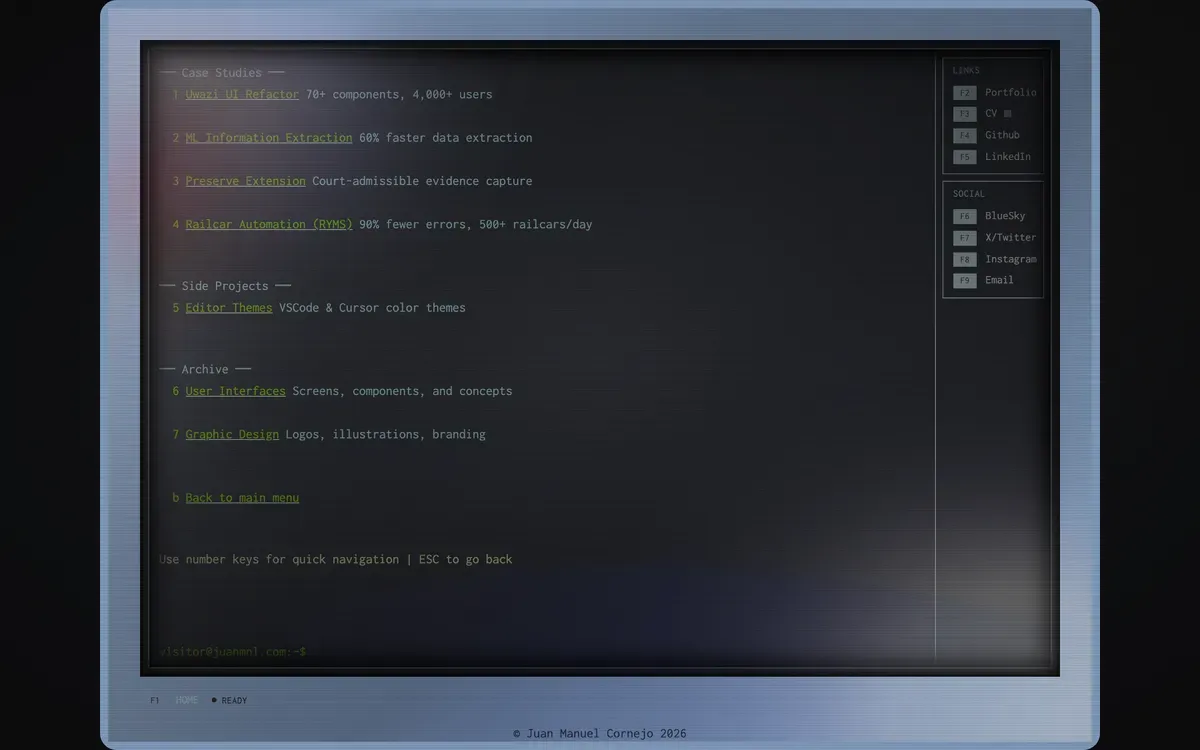 Terminus projects screen