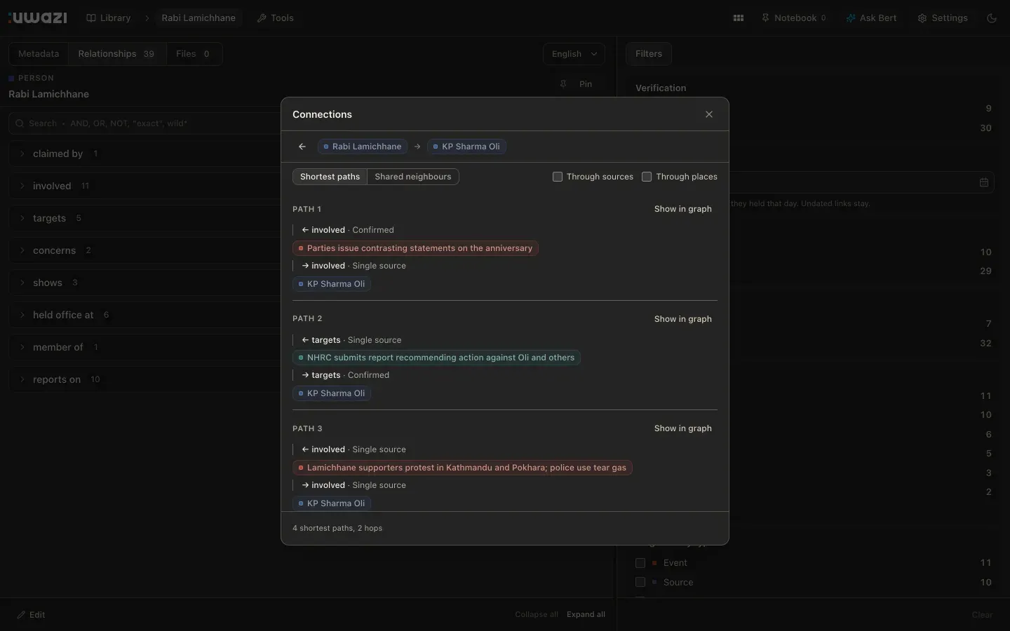 The Connect to dialog in dark mode
