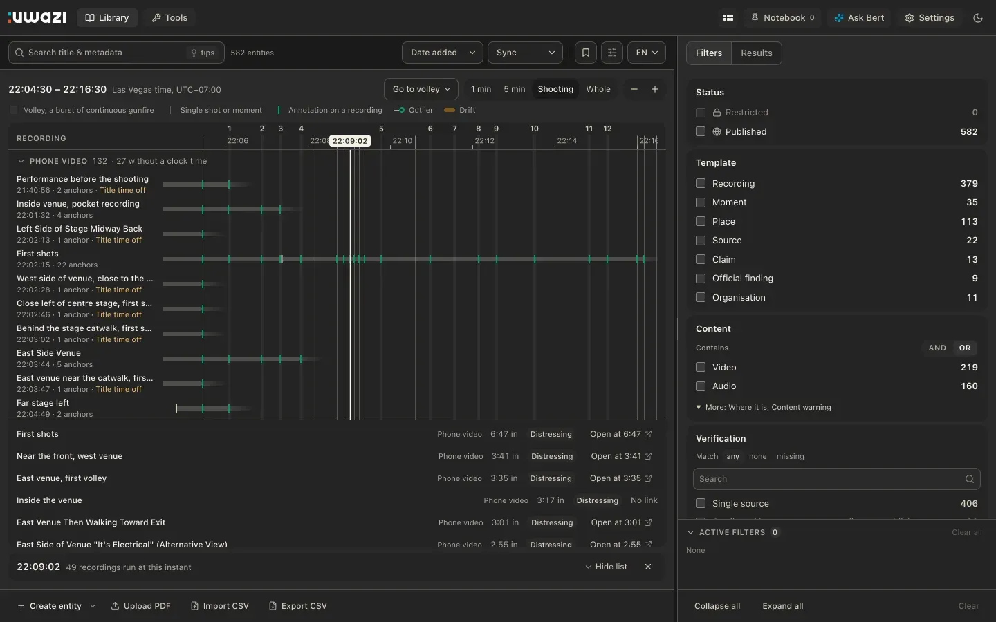 The Sync view in dark mode