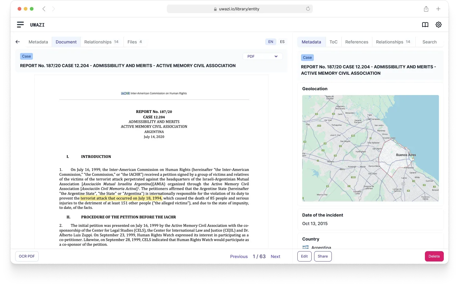 New PDF view with a modern interface and contextual actions and navigation