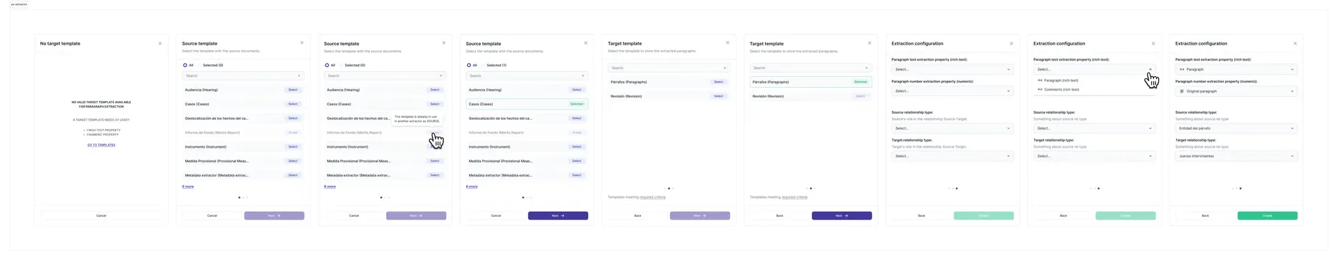 New stepped modal UI